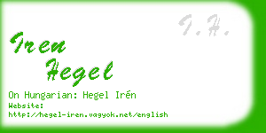 iren hegel business card